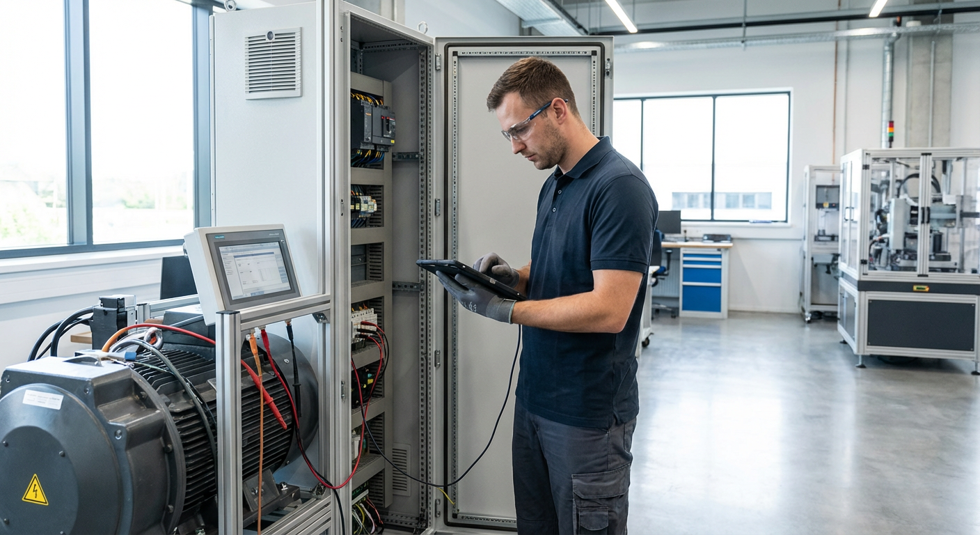 Technician performing diagnostics